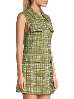 Sleeveless Tweed A-Line Minidress