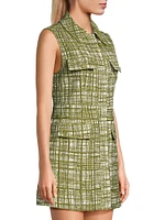 Sleeveless Tweed A-Line Minidress