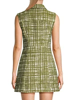 Sleeveless Tweed A-Line Minidress