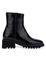 Saundra 40MM Glossy Leather Ankle Boots