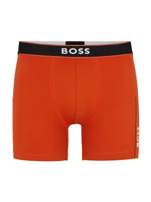 Stretch-Cotton Boxer Briefs with Stripes and Logos