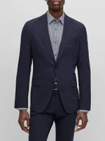 Slim-Fit Suit Checked Performance-Stretch Fabric