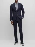 Slim-Fit Suit Checked Performance-Stretch Fabric