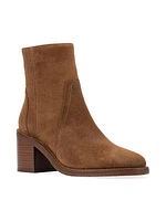 Janella 70MM Topstitched Suede Ankle Boots