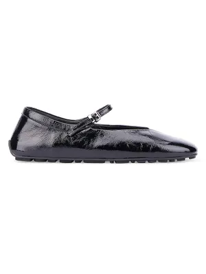 Qlaire Glossy Leather Ballerina Flats