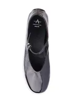 Qlaire Glossy Leather Ballerina Flats