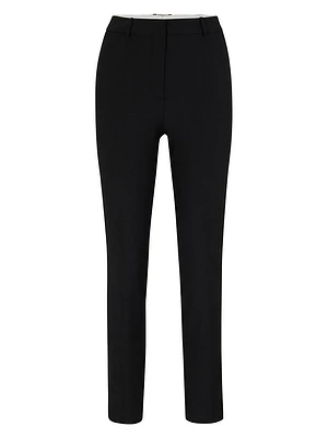 Cropped Regular-Fit Trousers Wool