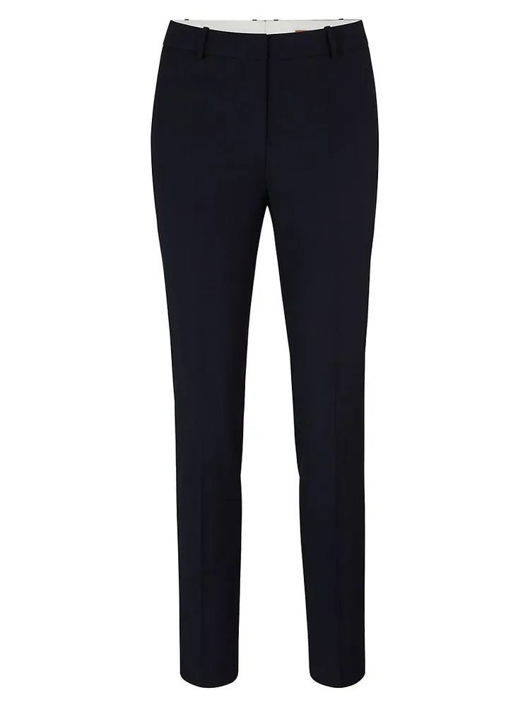 Cropped Regular-Fit Trousers Wool