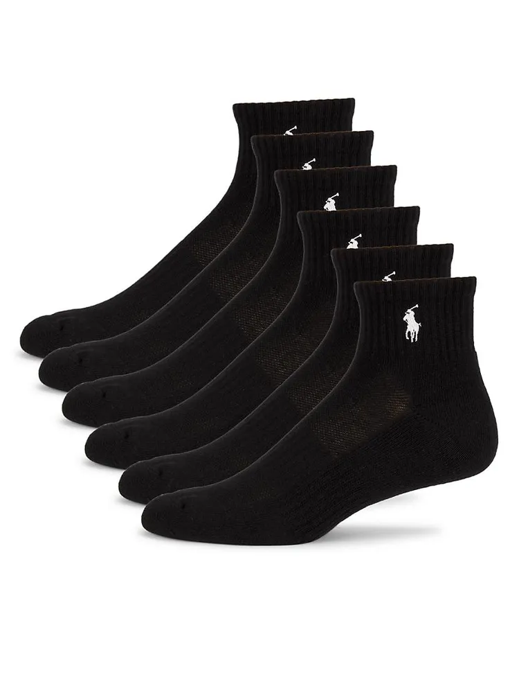 6-Pack Ribbed Quarter Socks