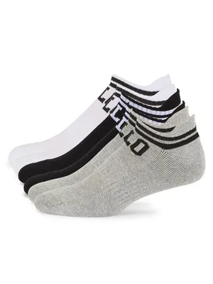 6-Pack Striped Logo Ankle Socks