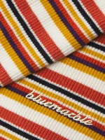 Striped Rib-Knit Henley