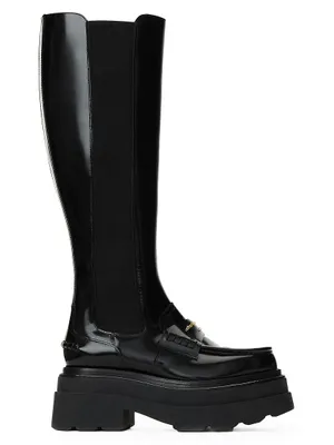 Carter Leather Platform Knee-High Boots