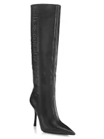 Delphine 105MM Leather Silicone Logo Tall Boots