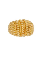 Twisted Rope 20K-Gold-Plated Domed Ring