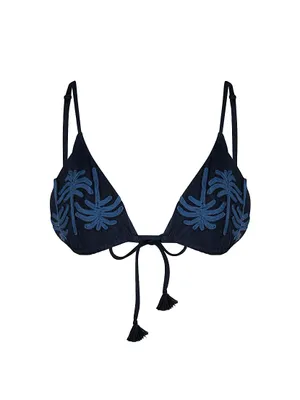 Enjipai Embroidered Bikini Top