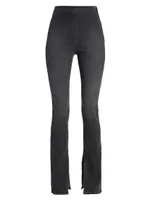 High-Rise Stretch Split Hem Jeggings