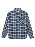 Embroidered Logo Plaid Overshirt