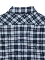 Embroidered Logo Plaid Overshirt