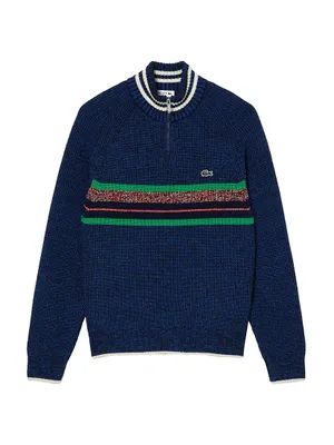 Striped Quarter-Zip Classic-Fit Sweater