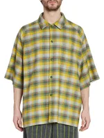 ZEGNA x The Elder Statesman Checked Silk & Cashmere Button-Front Shirt