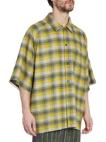 ZEGNA x The Elder Statesman Checked Silk & Cashmere Button-Front Shirt