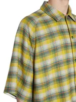 ZEGNA x The Elder Statesman Checked Silk & Cashmere Button-Front Shirt