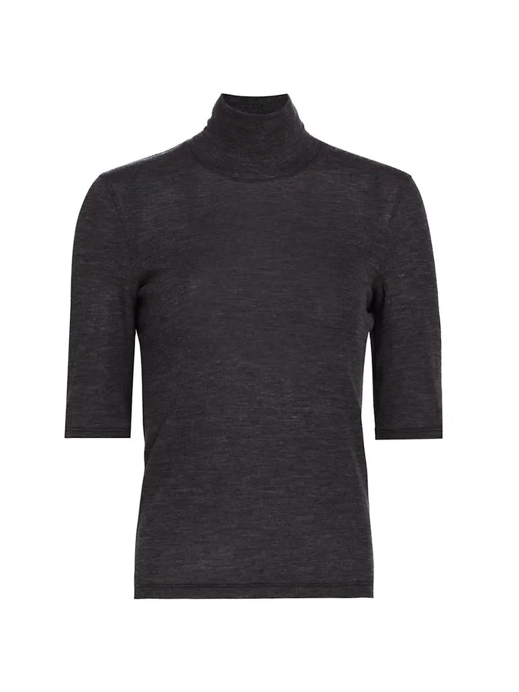 Merino Wool Turtleneck Top