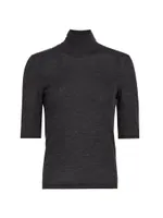 Merino Wool Turtleneck Top