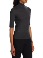 Merino Wool Turtleneck Top