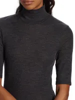 Merino Wool Turtleneck Top