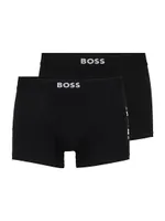 Two-Pack of Stretch-Cotton Trunks with Logo Waistbands