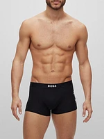 Two-Pack of Stretch-Cotton Trunks with Logo Waistbands