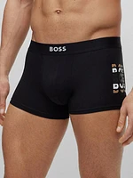 Two-Pack of Stretch-Cotton Trunks with Logo Waistbands