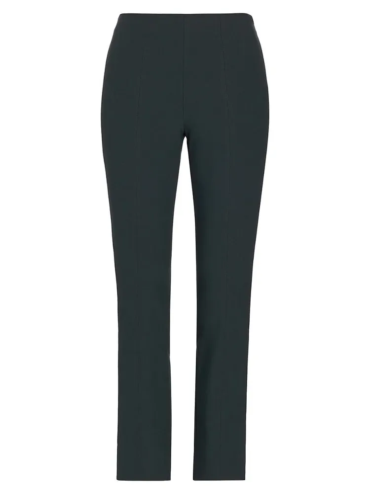 Cotton-Blend Seamed Skinny Pants