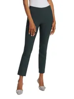 Cotton-Blend Seamed Skinny Pants