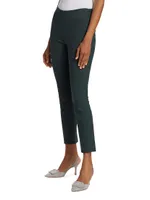 Cotton-Blend Seamed Skinny Pants