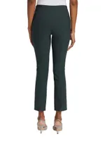 Cotton-Blend Seamed Skinny Pants