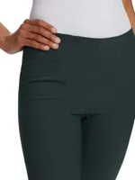 Cotton-Blend Seamed Skinny Pants