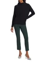 Cotton-Blend Seamed Skinny Pants