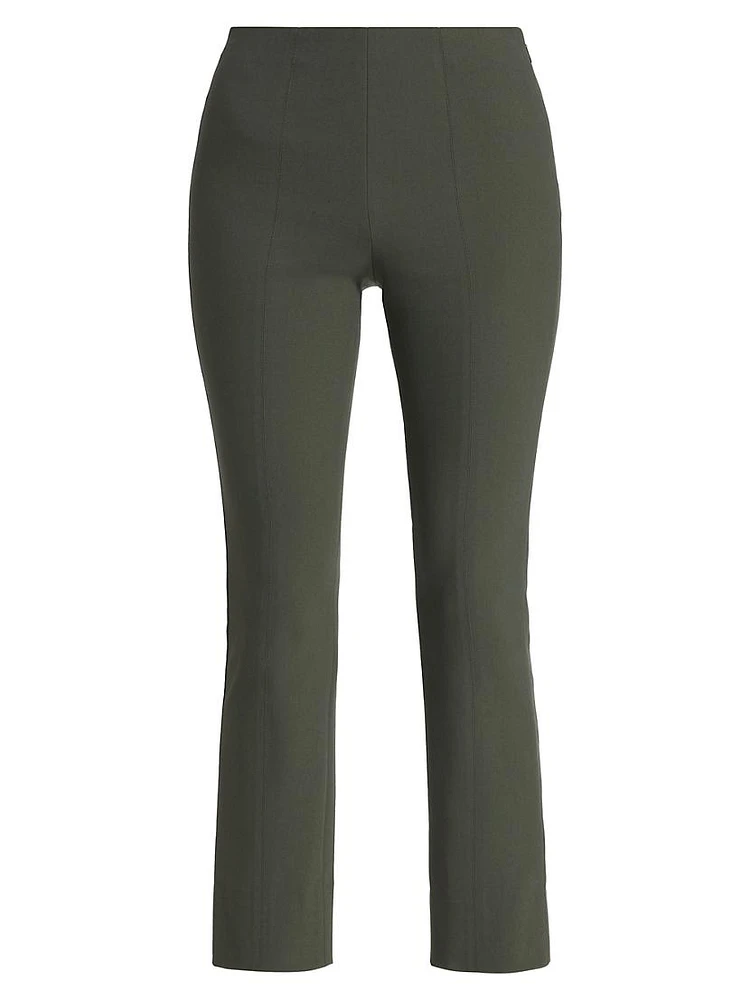Cotton-Blend Seamed Skinny Pants
