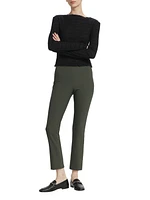 Cotton-Blend Seamed Skinny Pants