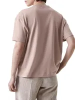 Cotton Lightweight Jersey T-Shirt With Precious Button Tab