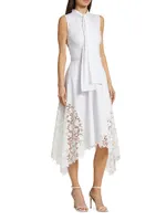 Gardenia Lace Draped Shirtdress