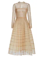 Crystal Grid Cocktail Dress