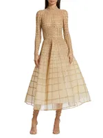 Crystal Grid Cocktail Dress