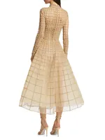 Crystal Grid Cocktail Dress