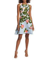 Camellia Jacquard Fit & Flare Dress