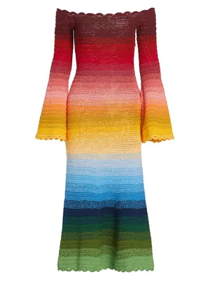 Ombré Crochet Midi-Dress