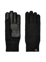 Unisex Knit Leather-Palm Gloves