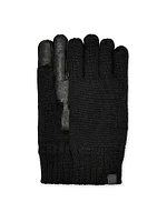 Unisex Knit Leather-Palm Gloves